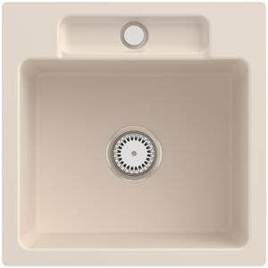 V&B lavello a filo Siluet 50 S Flat con scarico a scomparsa, funzionamento manuale, avorio