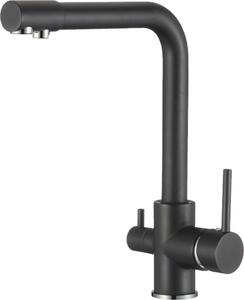 Rubinetto da cucina BieTal® BT-301 bocca a L a 3 vie Miscelatore da cucina Nero