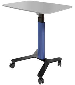 ESMART EAX-131 BB 90 x 60 cm Blu Scrivania ergonomica con seduta e piano di lavoro regolabile in altezza elettricamente in modo continuo da 65 a 130 cm Scrivania mobile con ruote