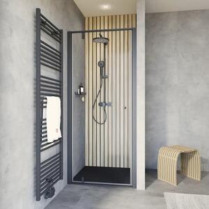 Porta doccia SCHULTE per nicchia, con ante a battente, serie Trend 2.0 ExpressPlus, 90 x 200 cm, profilo nero, vetro trasparente, trattamento anti-sporco