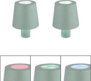 2x lampada da tavolo LED RGB, lampada a bottiglia, touch, verde