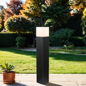 Paletto luminoso in alluminio E27 IP44 alto 50 cm nero bianco angolare per esterni