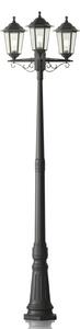 Luce da esterno Lindby Nane, 217 cm, nero, resistente all'acqua di mare, E27