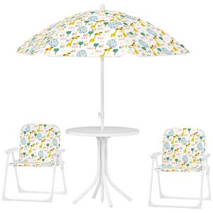 Set da giardino per bambini AIYAPLAY con tavolo da giardino, 2 sedie pieghevoli e ombrellone
