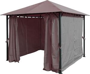 Padiglione da giardino in metallo Nizza 3x3m tenda antica per feste grigio RAL 7006 con 4 pannelli laterali