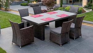 Mobili da giardino set da pranzo gruppo di sedute RÜGEN antracite 7 pezzi con cuscini resistente alle intemperie mobili da giardino terrazza balcone patio resistente alle intemperie