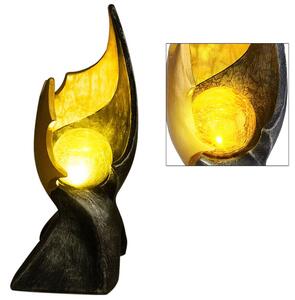 Lampada solare a LED, effetto fiamma, vetro, altezza 36 cm