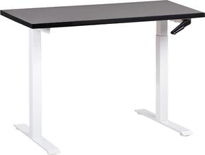 BELIANI Scrivania regolabile in altezza struttura in acciaio bianco nero 120 x 72 cm regolazione manuale dell'altezza scrivania moderna per ufficio