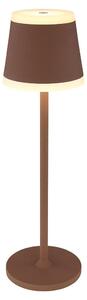 Lampada da tavolo a LED, finitura ruggine, dimmer touch, batteria integrata, porta USB, altezza 38,5 cm