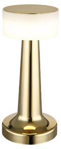 Lampada da tavolo a LED, dimmerabile, USB, color ottone, H 21,5 cm