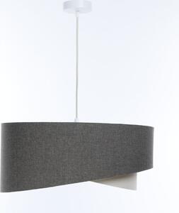 Lampada a sospensione in tessuto D: 40 cm H: max. 90 cm Bianco Grigio Crema E27 rotondo Luce a sospensione moderna