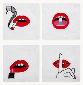 Set di 4 tovaglioli in lino Lips