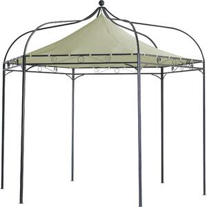 DEGAMO gazebo da giardino MODENA 6 lati 320cm, acciaio nero, impermeabile