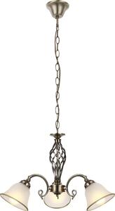 Lampada a sospensione, lampadario, ottone antico, 3 luci, D 60 cm