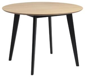 Tavolo da pranzo multifunzionale OXM Coria impiallacciato rovere laccato AC / legno di gomma nero laccato AC