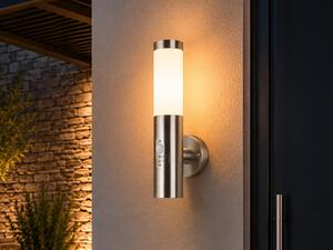 Lampada da esterno in acciaio inossidabile con sensore di movimento, altezza 38 cm, lampada da esterno con attacco E27