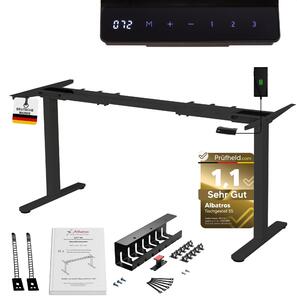 Telaio per scrivania ALBATROS Lift S5B + canalina, nero, 2X motori, regolabile elettricamente in altezza con funzione di memoria, protezione anticollisione e soft start/stop
