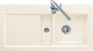 Lavello da incasso Villeroy & Boch 60 FLAT SUBWAY 965 x 475 mm, vasca a sinistra a comando eccentrico bianco