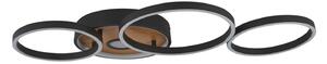 Plafoniera LED Metallo Nero Marrone luce bianca calda 3000 K 936 lm Plafoniera moderna