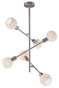 Lampada da soffitto, carta intrecciata, paralume bianco, L 55,4 cm