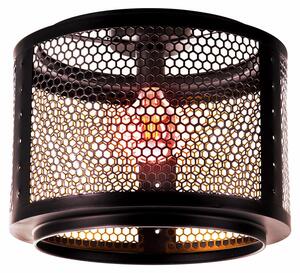 Lampada da soffitto LED intelligente, ideale per la camera da letto, con paralume a griglia, finitura oro e nero