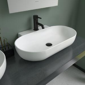 Lavabo per WC ospiti Alpenberger Lavabo da bagno | Lavabo da appoggio ovale | Lavabo sospeso con foro per rubinetto | Lavabo da appoggio con Nano | Lavabi moderni | Lavabo da bagno (WB-546)