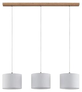 Lindby lampada a sospensione Imarin, 3 luci, bianco, tessuto, 100 cm