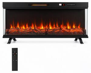Ikodm, caminetto elettrico da 50 pollici, 1800 W, con vetro panoramico su 3 lati e connessione Wi-Fi