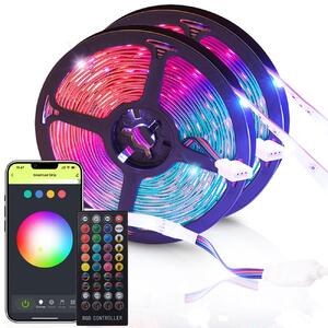 Striscia LED, Wi-Fi, RGB, 10 m, 300 LED, 16 milioni di colori, telecomando, controllo tramite app, comandi vocali e musica, compatibile con Google, Siri, Alexa e Tuya
