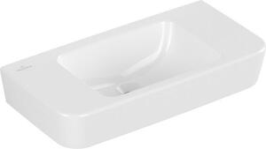 V&B lavamano O.NOVO Compact 50x25cm, senza troppopieno, senza foro per rubinetto, bianco