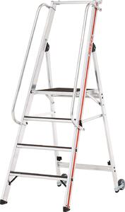 Scala a piattaforma Hymer R13 con rotelle basculanti e corrimano lungo, 4 gradini