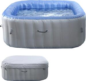 Whirlpool HWC-N97, piscina sostitutiva 5 persone, gonfiabile interna/esterna in PVC laminato, quadrata 180 cm, grigio-blu
