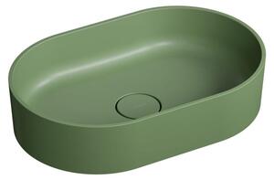 Omnires OVO M+ OVOUNOL Lavabo da appoggio 55x36cm, marmo composito, oliva