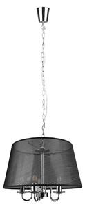 Lampada a sospensione, regolabile in altezza una volta, metallo, cromo, H 150 cm