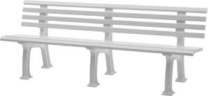 Panchina da giardino Antigua | 4 posti | Bianco | HxLxP 74x200x54cm | Plastica resistente agli agenti atmosferici e ai raggi UV | Panchina da parco Panchina da esterno Balcone da giardino Terrazza