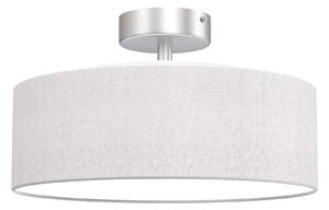 Briloner Lampada da soffitto in tessuto E27 lampada a paralume tondo bianco