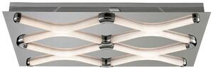 Plafoniera LED, cromo, satinato, bianco caldo, L 58cm