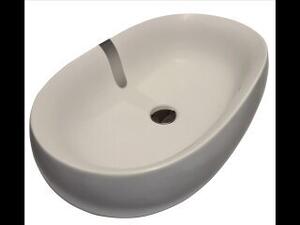 TOTO CE lavabo à poser, sans trou pour robinetterie, avec trop-plein, rond, 600x380mm, Cefiontect, en Galalato, PJS05WEE#MW, PJS05WEE#MW