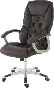 Sedia da ufficio professionale H42 XXL, poltrona direzionale girevole, portata 150 kg, Pelle finta ~ marrone