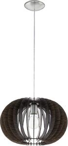 Lampada a sospensione in legno marrone scuro argento LED adatto Ø 50cm altezza 150cm