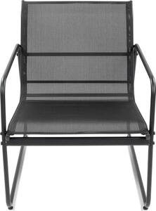 Set di mobili da balcone "Mali", acciaio, nero, per 2 persone