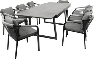Set REIMS da 9 pezzi, alluminio + vetro + corda grigia