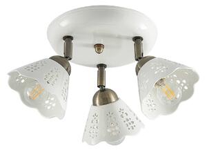 Faretto da soffitto Lindby Efgenia, Ø 40 cm, 3 luci, Vetroceramica, E14