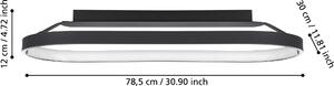 Eglo 900631 CODRIALES Plafoniera LED 27W 790x300mm bianco nero bianco caldo dimmerabile