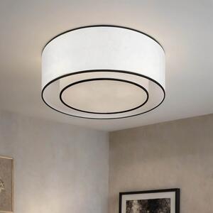 Lampada da soffitto Metallo Tessuto E27 rotonda D: 52 cm Bianco Nero 3 luci Moderno