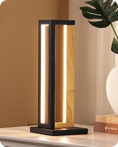 Lampada da comodino EDISHINE Touch dimmerabile, lampada da tavolo moderna con 3 temperature di colore e funzione memoria, design in metallo e legno, 35 cm