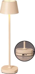 Northpoint Lampada da tavolo ricaricabile a LED con stazione di ricarica alta max. 45 cm con batteria da 3000mAh 200lm luce bianca calda (3000K) dimmerabile in continuo per uso interno ed esterno beige