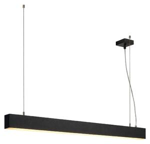 Lampada a sospensione SLV Glenos 1M, colore nero, temperatura di colore 3000K, forma allungata
