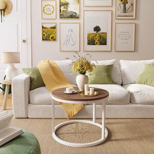 Tavolino rotondo CIRI in rovere Wotan Artisan Stirling, bianco / rovere Stirling