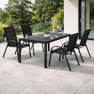 Set da giardino Set di sedute 5 pezzi 160x90 cm Non-Wood antracite/grigio